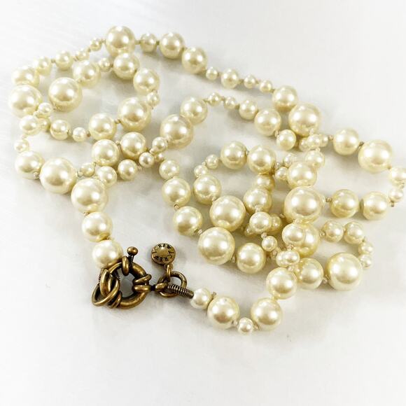 J. Crew Graduated Pearl Long Necklace - Picture 2 of 7